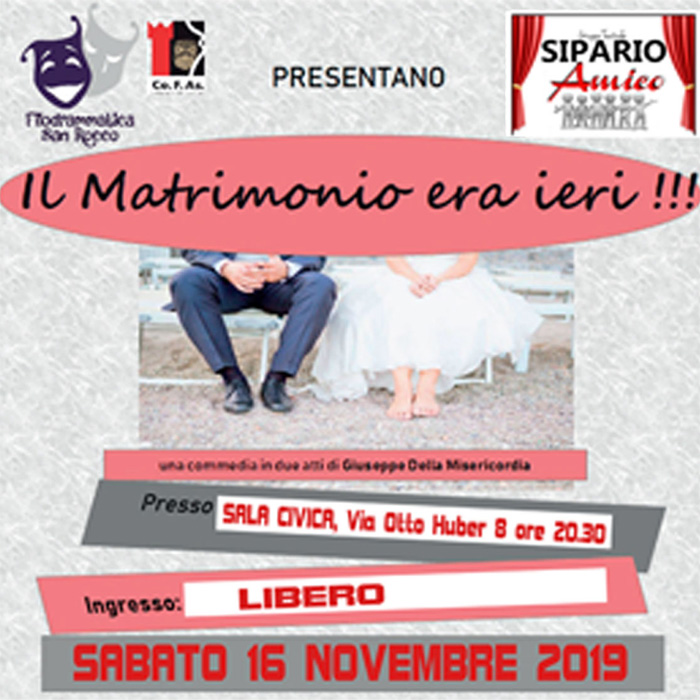 "Il Matrimonio era ieri": commedia brillante sabato 15 novembre a Merano - La Voce di Bolzano